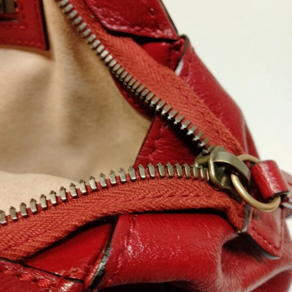 Authentic Gucci Red Leather Hand Bag mon869-110925 - Picture 14 of 16